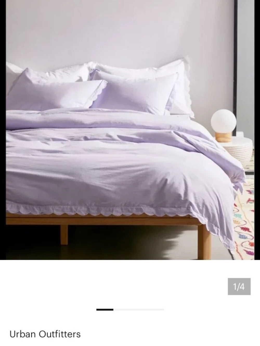 Urban Outfitters Gloria Scallop Trim White Duvet Cover 100% Cotton EUC